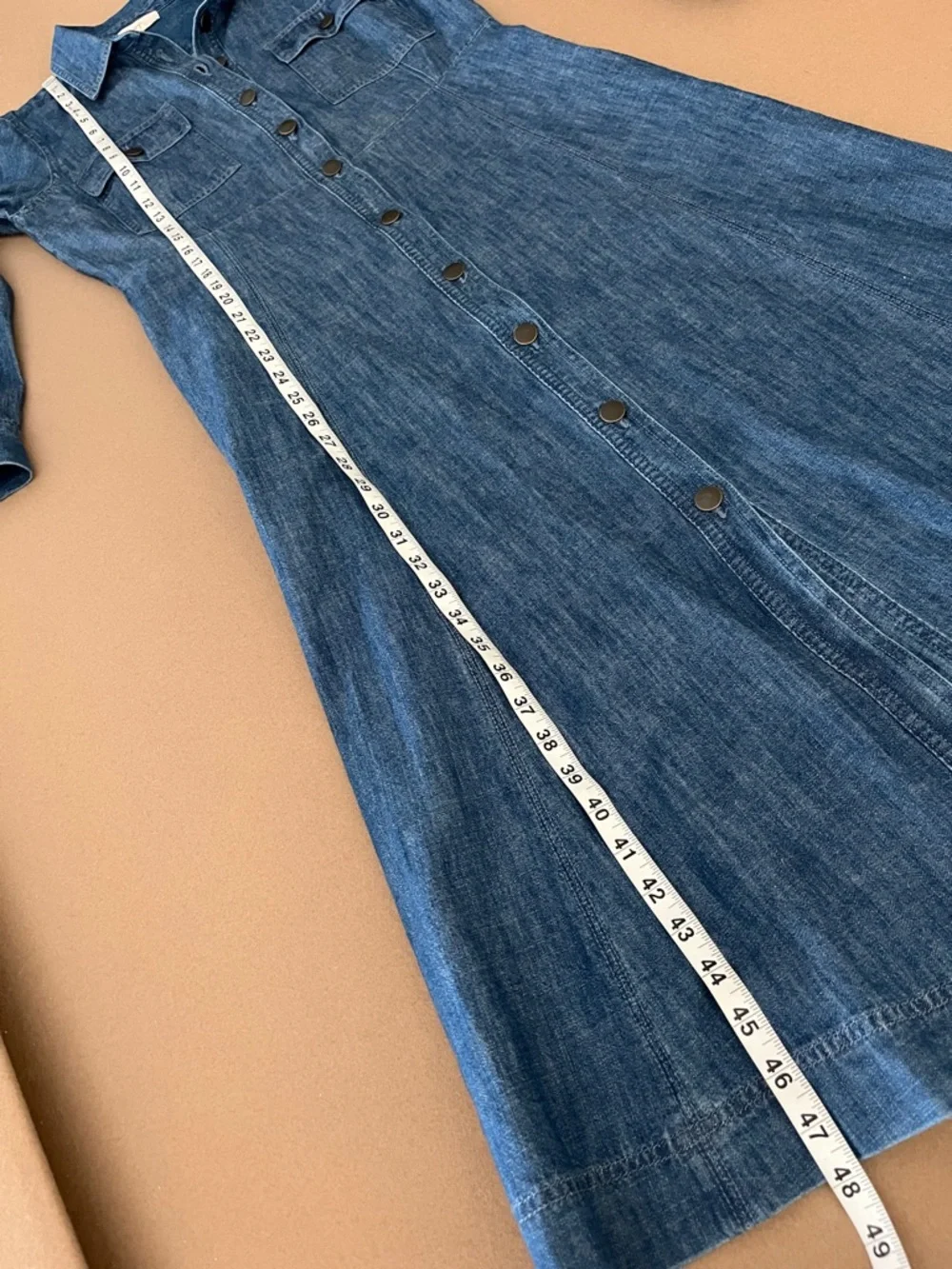 Loft Denim Chambray Seamed Midi Pocket Shirtdress - 8 - Picture 8 of 10